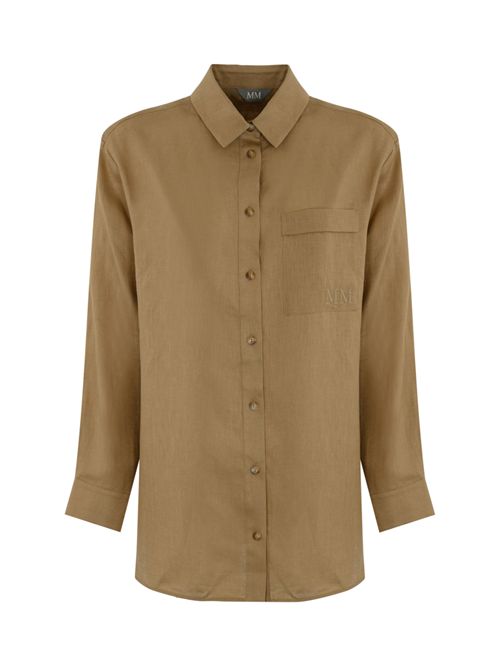 Camicia over Noel in lino Cammello MM Max Mara | 2516111018600008